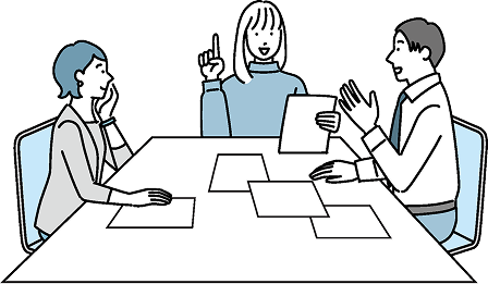 ミーティングをする人々のイラスト