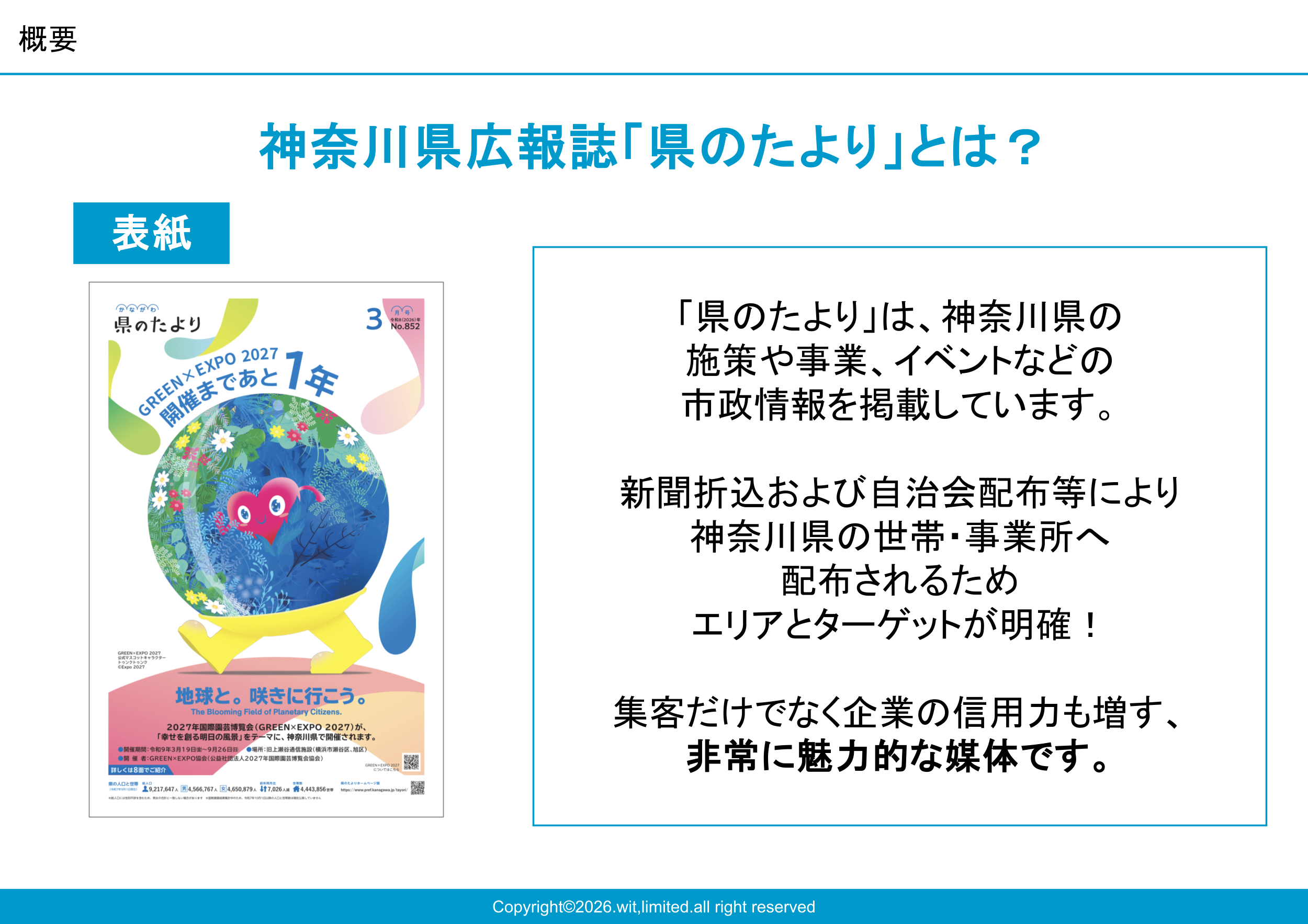 神奈川県260万部の全戸配布を行う公式広報紙媒体資料2枚目